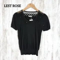 新品 LEST ROSE レストローズ 花柄 刺繍 レース サマーニット 半袖