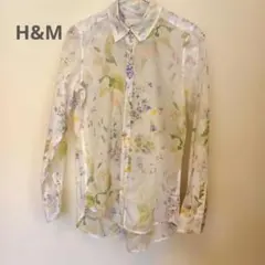 ほぼ新品H&M 繊細な花柄が上品なエアリーシャツ EUR 36