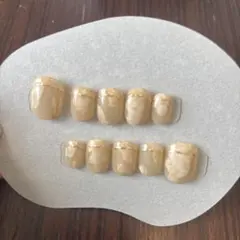 ベージュ マーブル ネイルチップ