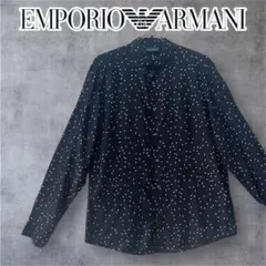 EMPORIO ARMANI エンポリオアルマーニ　総柄シャツ　長袖　星柄　黒