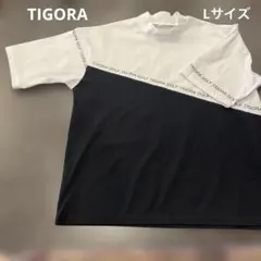 【美品】TIGORA GOLF 半袖シャツ L ホワイト/ブラック