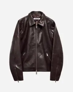 OUR LEGACY ブラックレザーライダースジャケット OUR LEGACY ジップアップ レザージャケット | ブラック | FARFETCH JP