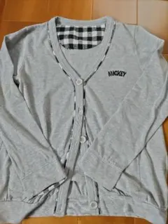 ミッキーマウス カーディガン グレー
