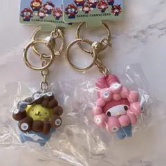 マイメロディとポムポムプリン　パステルカラーキーホルダー