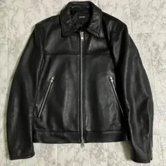 美品◎BEAMS シングルライダース ラムレザージャケット ブラック M