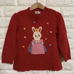 ミキハウス ニット　100 うさぎ　セーター　赤