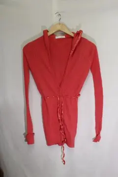 ZARA TRFニットカーディガン/レッドオレンジかわいい♪M