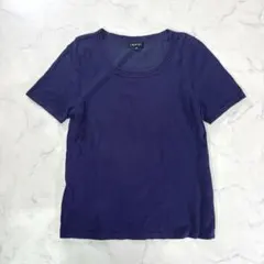 INDIVI ニット　紺　レーヨン　きれいめ　大人カジュアル　シンプル　上品見え