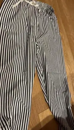ストライプ ワークパンツ ゴムウエスト hy