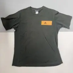 【銀タグ】adidas アディダス Tシャツ カーキ オレンジロゴ