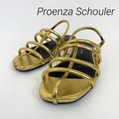 希少美品✨Proenza Schouler ゴールド レザー フラットサンダルのサムネイル