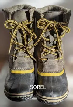 SOREL スノーブーツ グレー/イエロー/カーキ