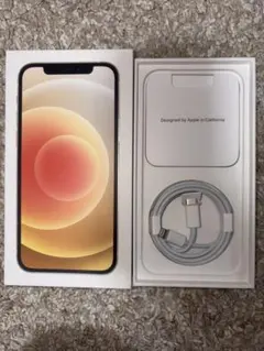 Apple iPhone 12 128GB ホワイト 箱のみ 充電ケーブル付き - メルカリ