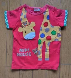 MIKIHOUSE ミキハウス キリン柄半袖Tシャツ 90cm