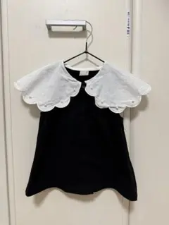 スカラップ襟 半袖シャツ 90cm