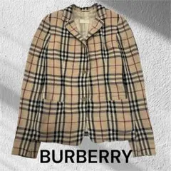 最高級✨バーバリー リネン テーラードジャケット 38 ノバチェック