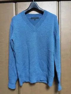DESIGNWORKS Vネックニットセーター M ブルー