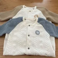 ロンパース　60センチ まとめ売り　クマ　双子　長袖ロンパース