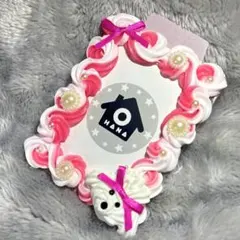 【現品】ホイップデコ トレカケース トイプードル 2色絞り リボン 濃ピンク