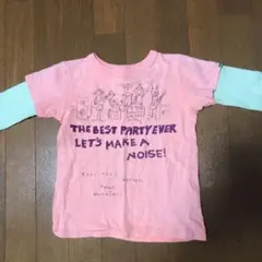 ロンT 異素材　ピンクとミントグリーン