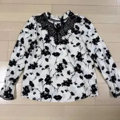 LMA風 花柄 レース シフォン ブラウス 韓国ファッションのサムネイル