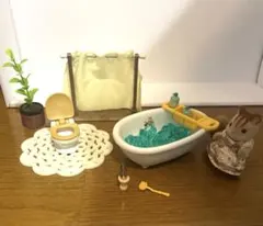 シルバニア　バスルーム　セット　miniature bath room 植物