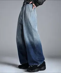【ADRER】ヴィンテージメイクワイドテーパードデニム　ブルー系その他