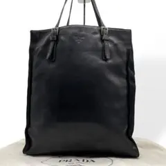 極美品　PRADA プラダ ハンドバッグ レザー ナイロン ブラック 白タグ