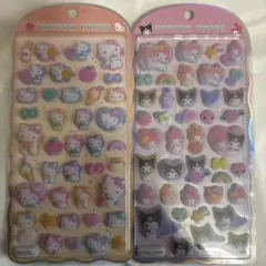 新品 キティ クロミ マイメロ 2枚セット コットンパフィ シール サンリオ