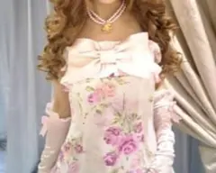 ジーザスディアマンテ　ヴィクトリアワンピ　復活ぼかしバラ柄ピンク　38 日本製