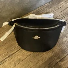 【新品未使用】COACH ブラック ボディバッグ・ウエストポーチ レザー