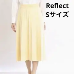 【Reflect】新品 タグ付き イエロー ジャガーニットスカート フレア S