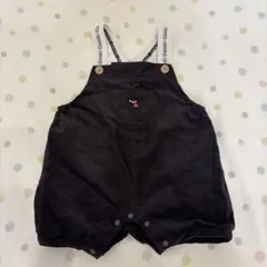 【バースデイ・コトリ】コーデュロイロンパース 黒 70cm