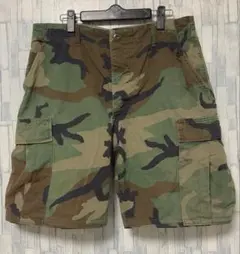 米軍放出品　80s ヴィンテージ　ウッドランドカモ　カスタムハーフパンツ　M-Rのサムネイル