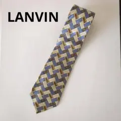 LANVIN シルク ネクタイ 編み込み模様