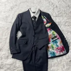 メンズ　スリーピース　スーツ　花柄　総柄　一点物　希少