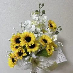 ウェディングブーケ　ひまわり　 ブートニア付き