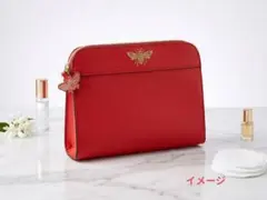 【非売品】エスティローダー 蜂モチーフ ポーチ 赤 ゴールド刺繍 レオパード内装