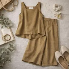 【美品】スローブイエナ セットアップ ノースリーブ ワイドパンツ F