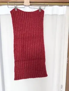 スヌード マフラー ネックウォーマー ニット 赤 レッド ラメ クリーニング済