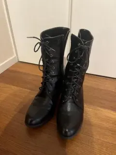 卒業式　成人式　袴用レースアップブーツ　黒 24.5cm