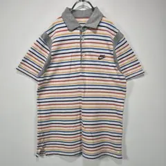 NIKE【ナイキ】キッズ　半袖　ポロシャツ　ボーダー　ロゴ　ジュニア