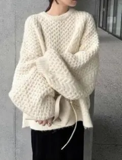 select MOCA オーバーサイズハニカムニット