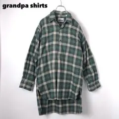 グランパシャツ プルオーバー ロングシャツ チェック ユーロ古着
