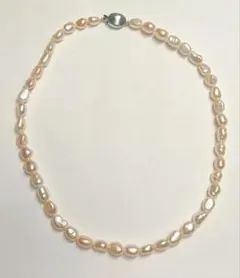 [天然色]淡水真珠　バロックパールネックレス　約40cm