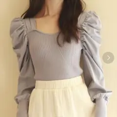 パフスリーブ ニットセーター Mサイズ