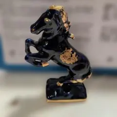 リモージュ　カステル　陶磁器　馬の置物　コバルトブルー　22K金塗装 ビンテージ