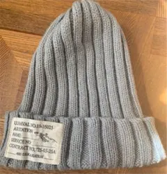 【中古】ニット帽 ニットキャップ　グレー
