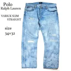 ラルフローレン VARICK ダメージデニム ブリーチ加工 34×32
