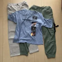 まとめ　Tシャツ長スボン パンツ２点セット 男女兼用 150cm Sサイズ GUのサムネイル